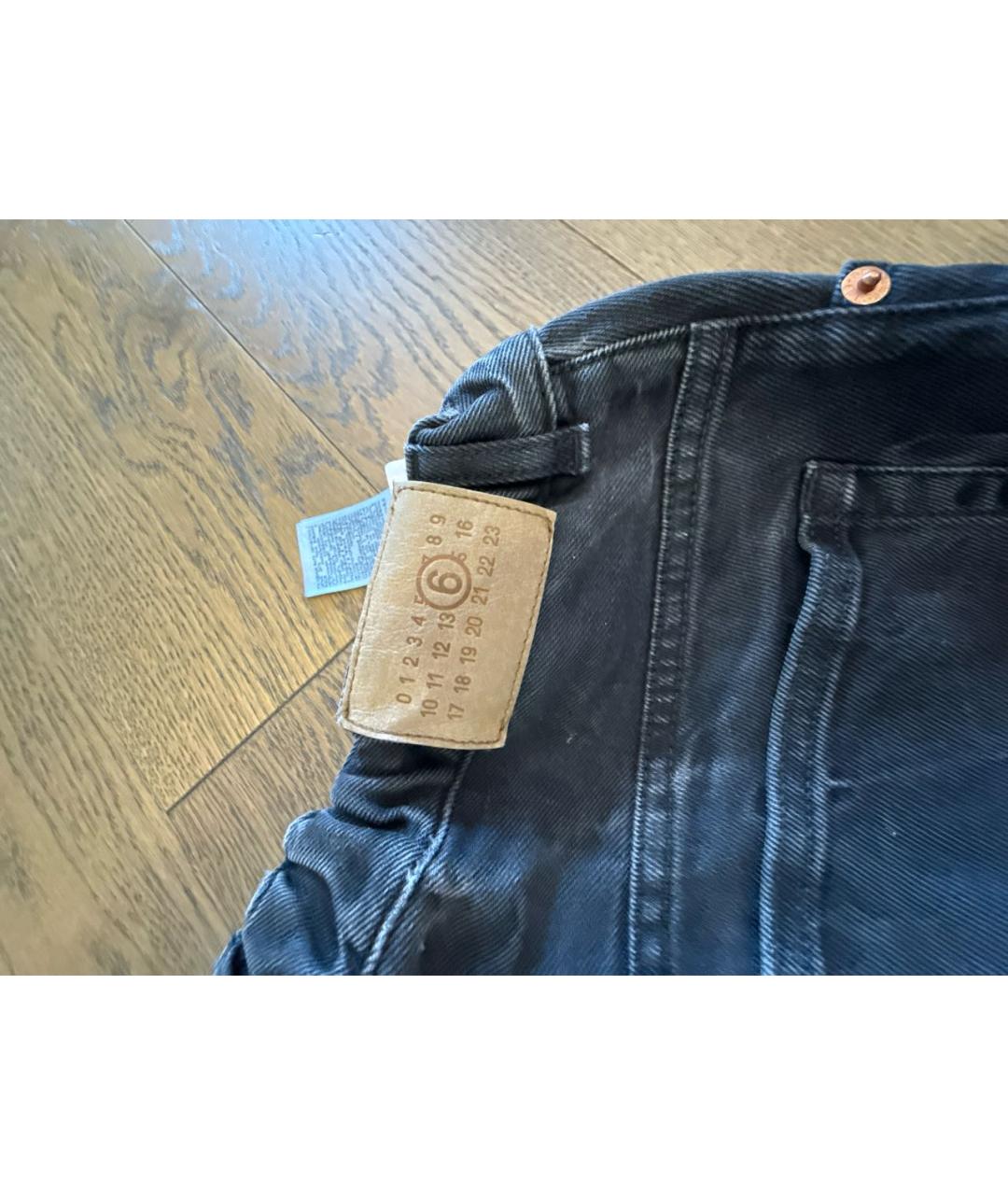 MM6 MAISON MARGIELA Антрацитовые хлопковые детские джинсы, фото 5