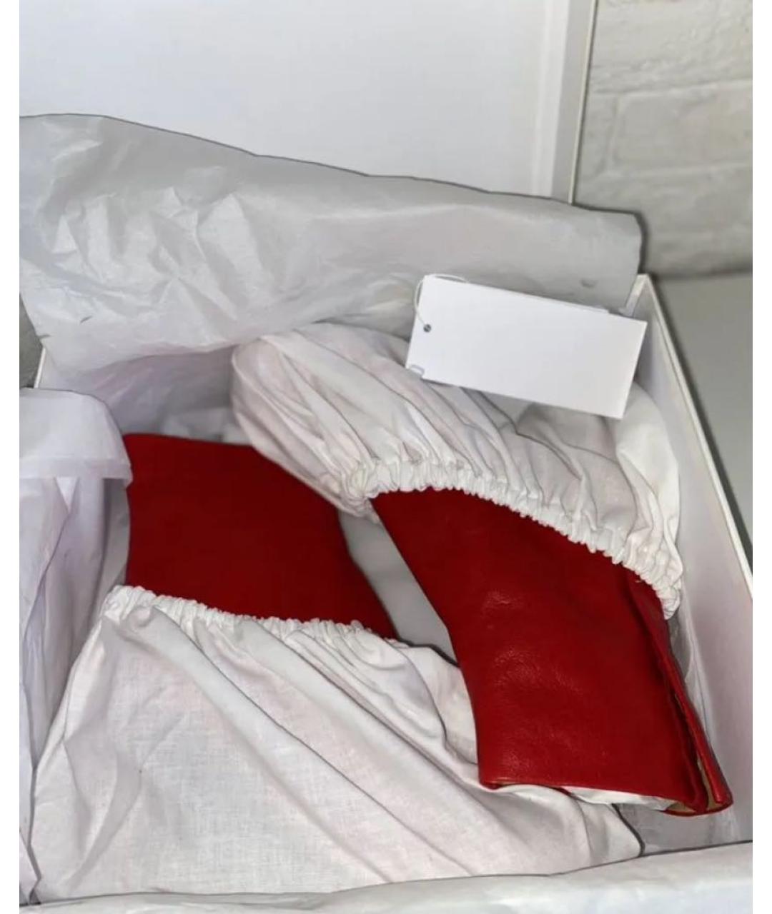 MAISON MARGIELA Красные кожаные ботильоны, фото 5