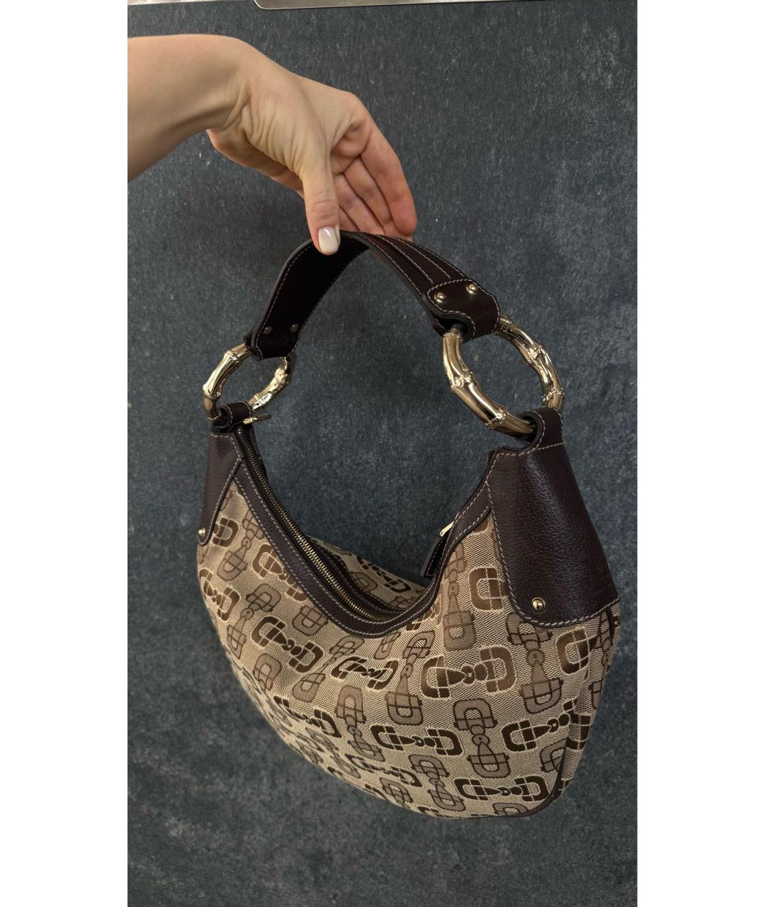 GUCCI Бежевая сумка с короткими ручками, фото 3