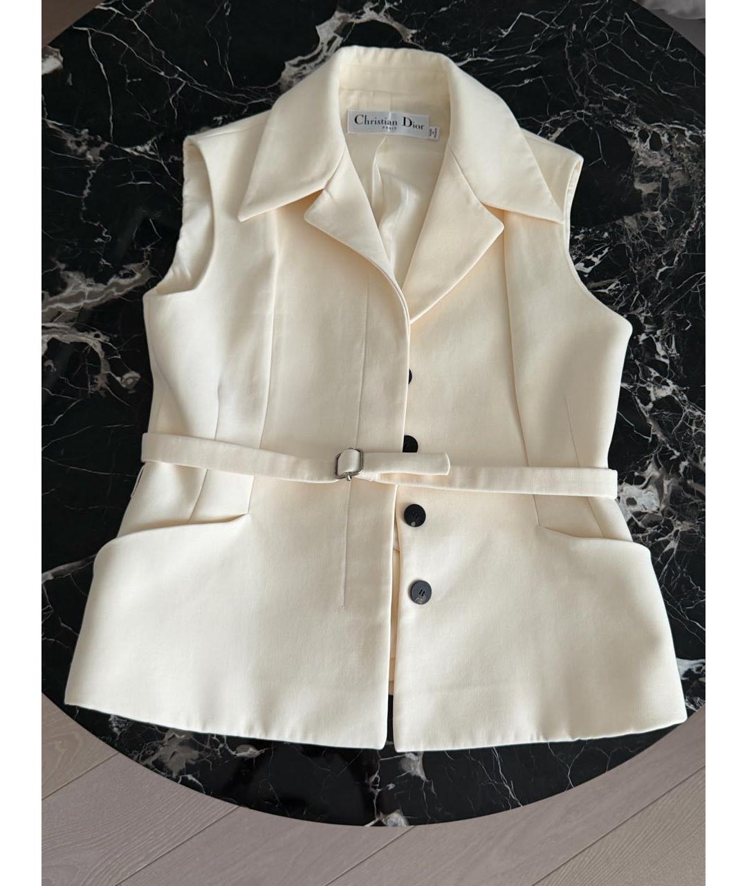 CHRISTIAN DIOR Белый хлопковый жилет, фото 8