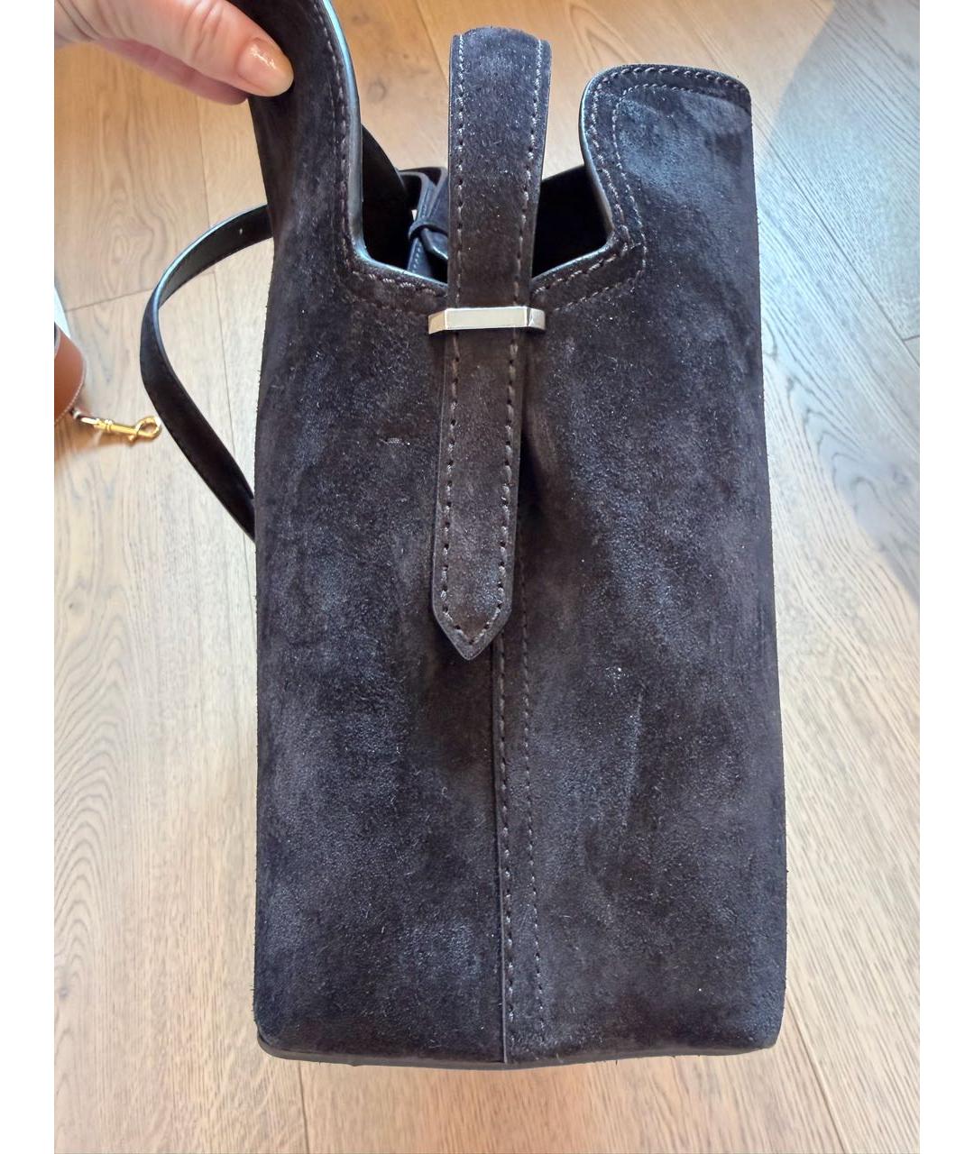 TOTEME Коричневая замшевая сумка через плечо, фото 5