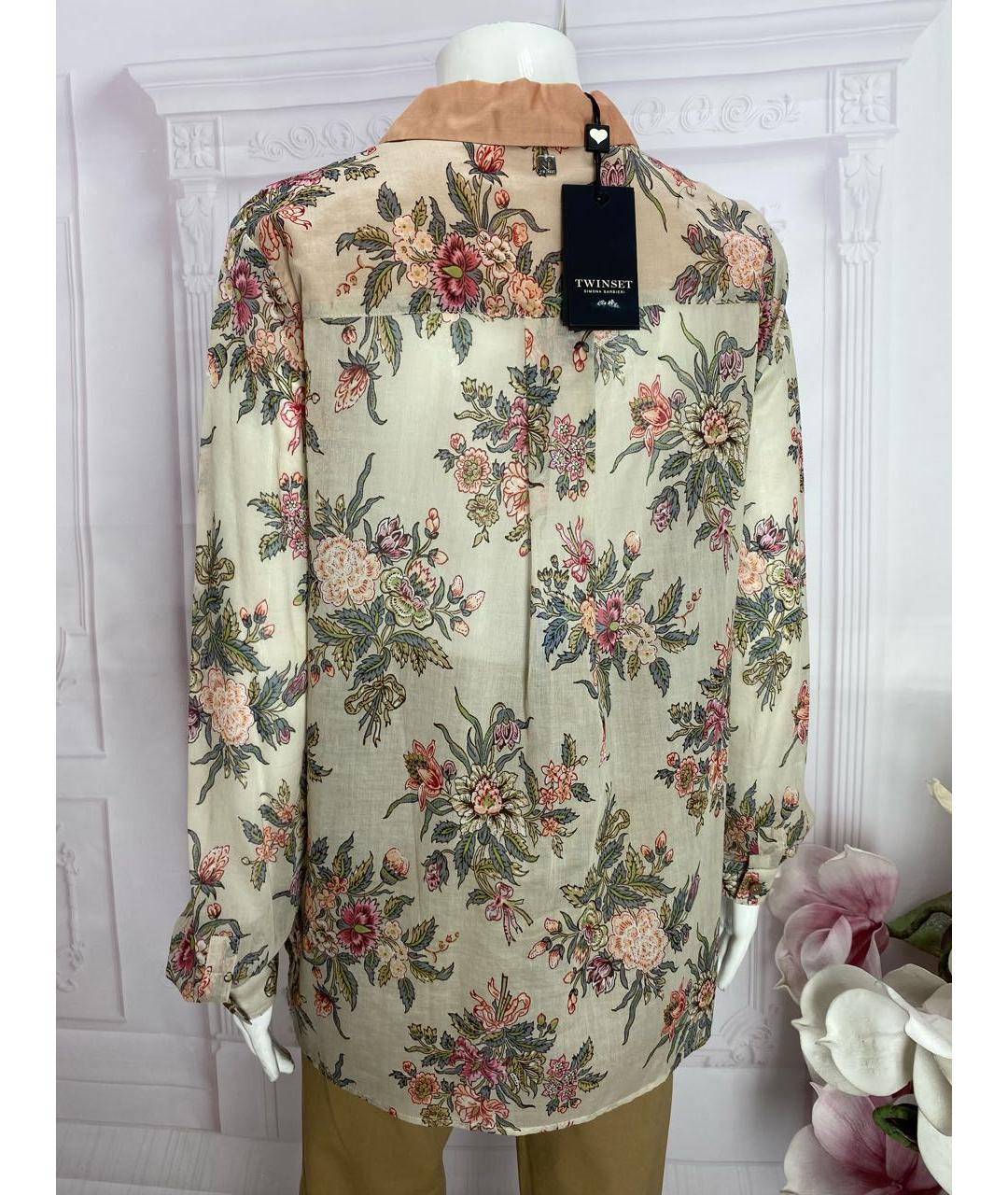 TWIN-SET Бежевая хлопковая рубашка, фото 2