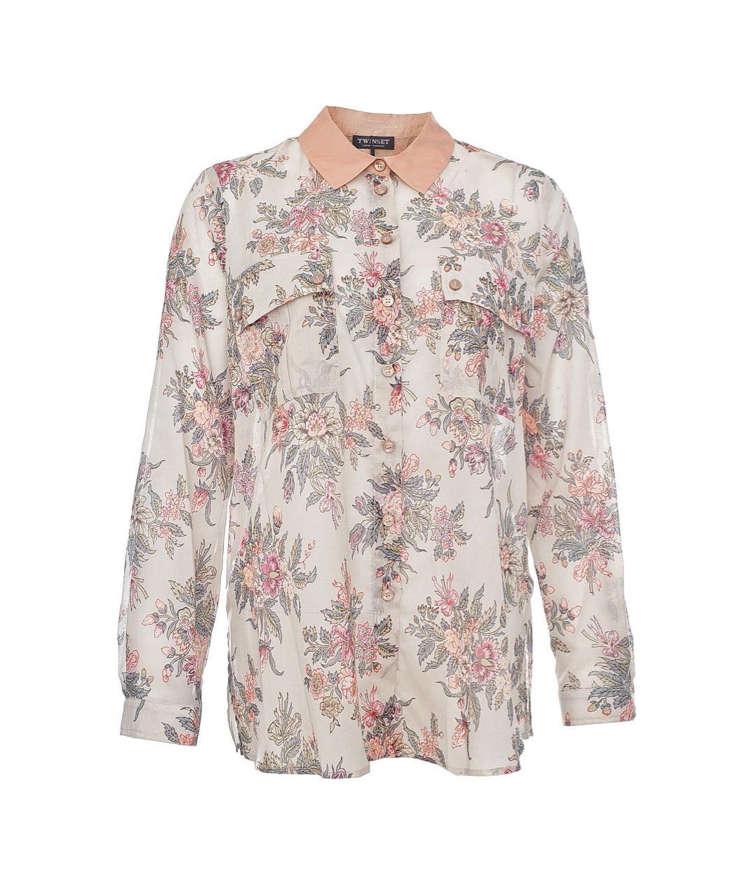 TWIN-SET Бежевая хлопковая рубашка, фото 1