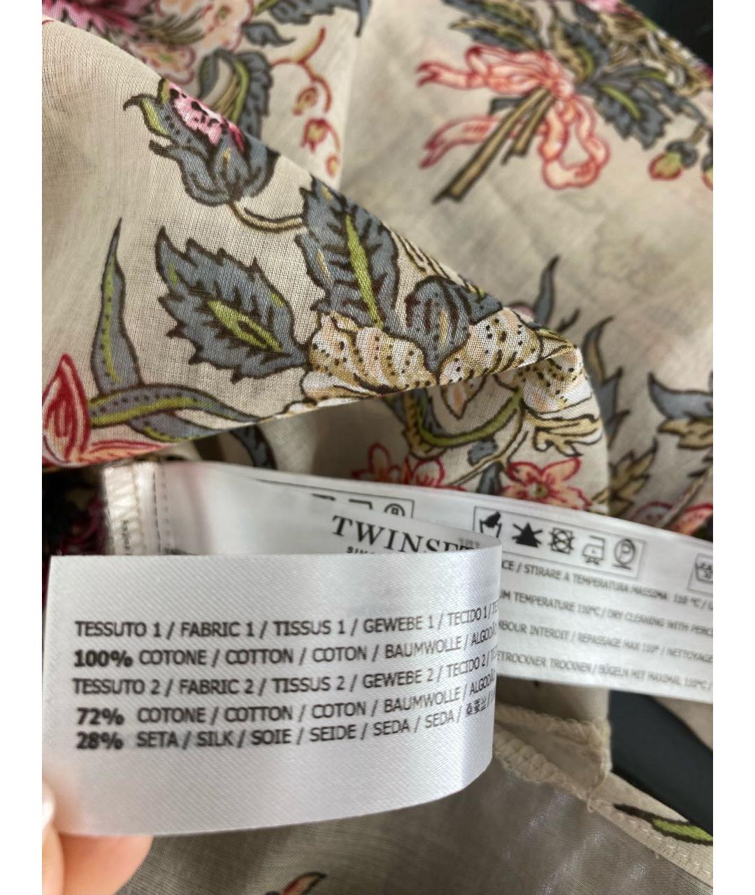 TWIN-SET Бежевая хлопковая рубашка, фото 8