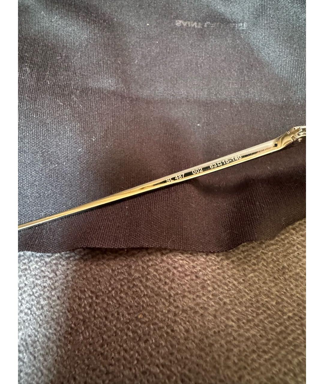 SAINT LAURENT Серебряные металлические солнцезащитные очки, фото 6