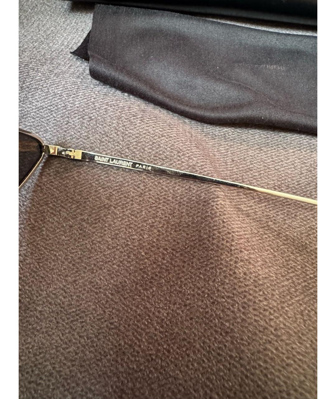 SAINT LAURENT Серебряные металлические солнцезащитные очки, фото 7