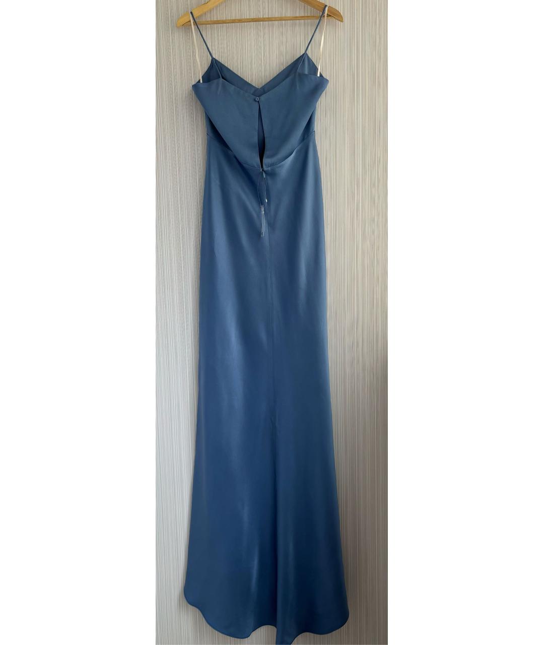 MAX MARA Голубое ацетатное вечернее платье, фото 5