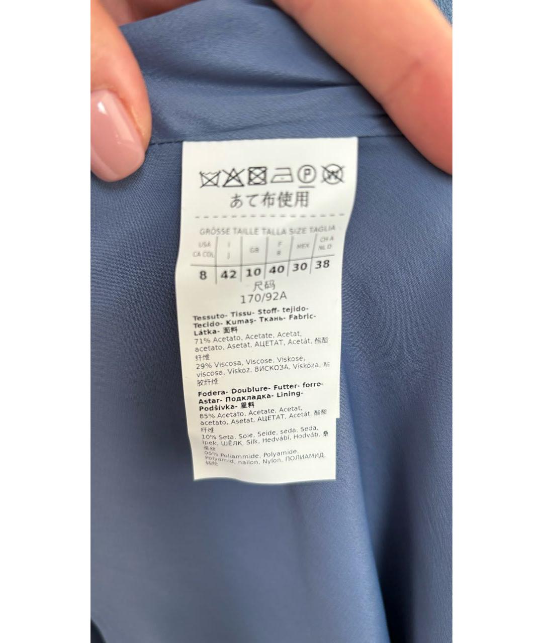 MAX MARA Голубое ацетатное вечернее платье, фото 7