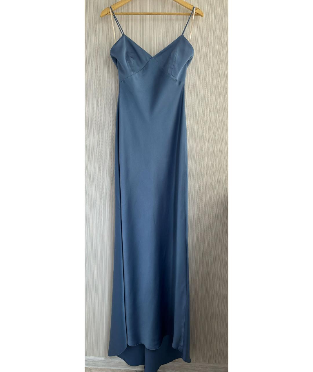 MAX MARA Голубое ацетатное вечернее платье, фото 2
