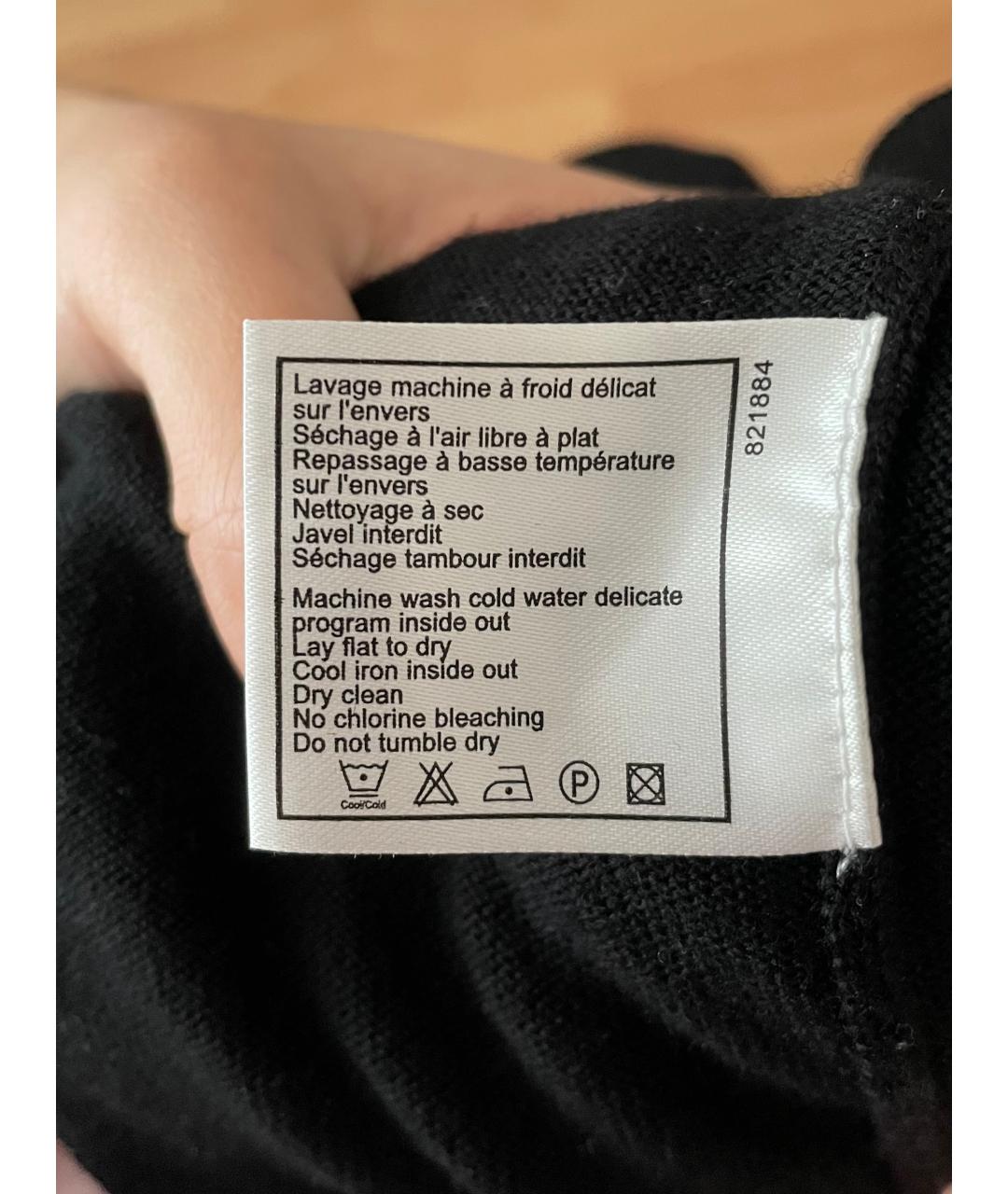 CHANEL Черный шерстяной кардиган, фото 5