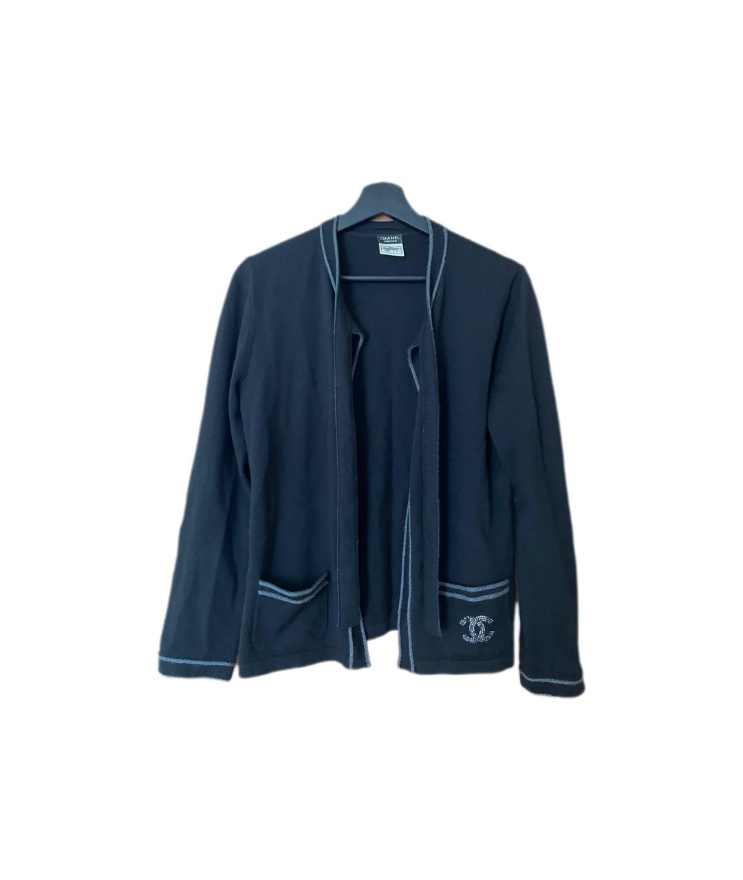 CHANEL Черный шерстяной кардиган, фото 6