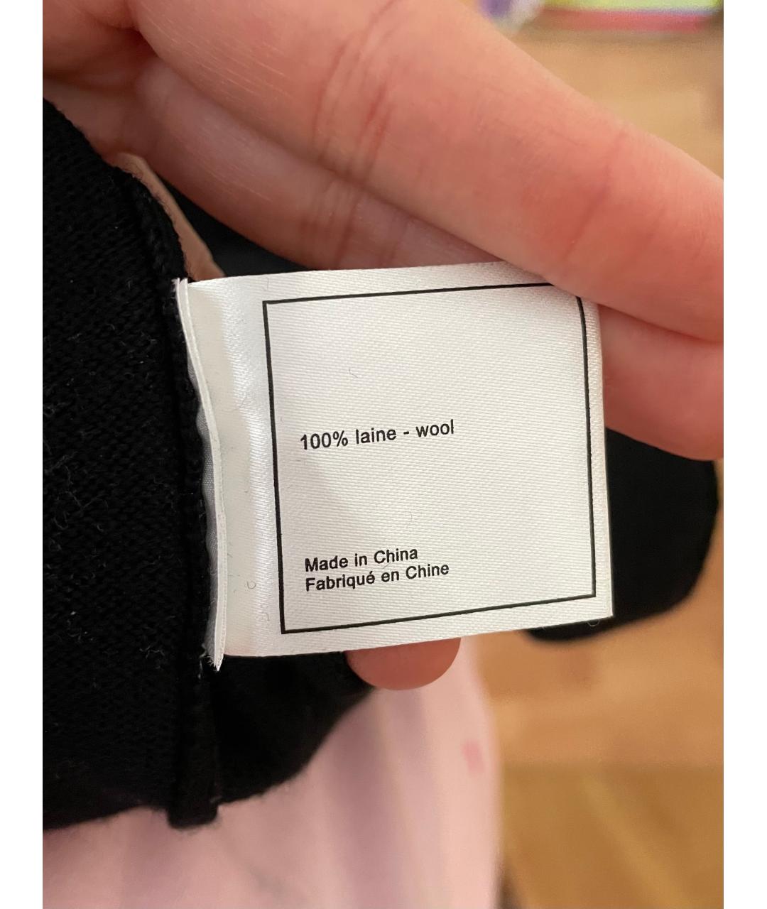 CHANEL Черный шерстяной кардиган, фото 4