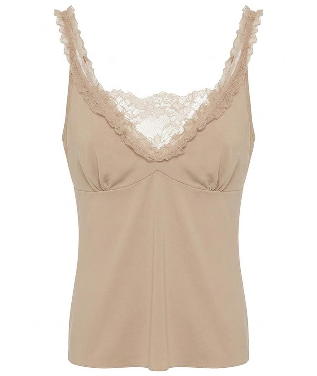 GUCCI Бежевая шелковая майка, фото 1