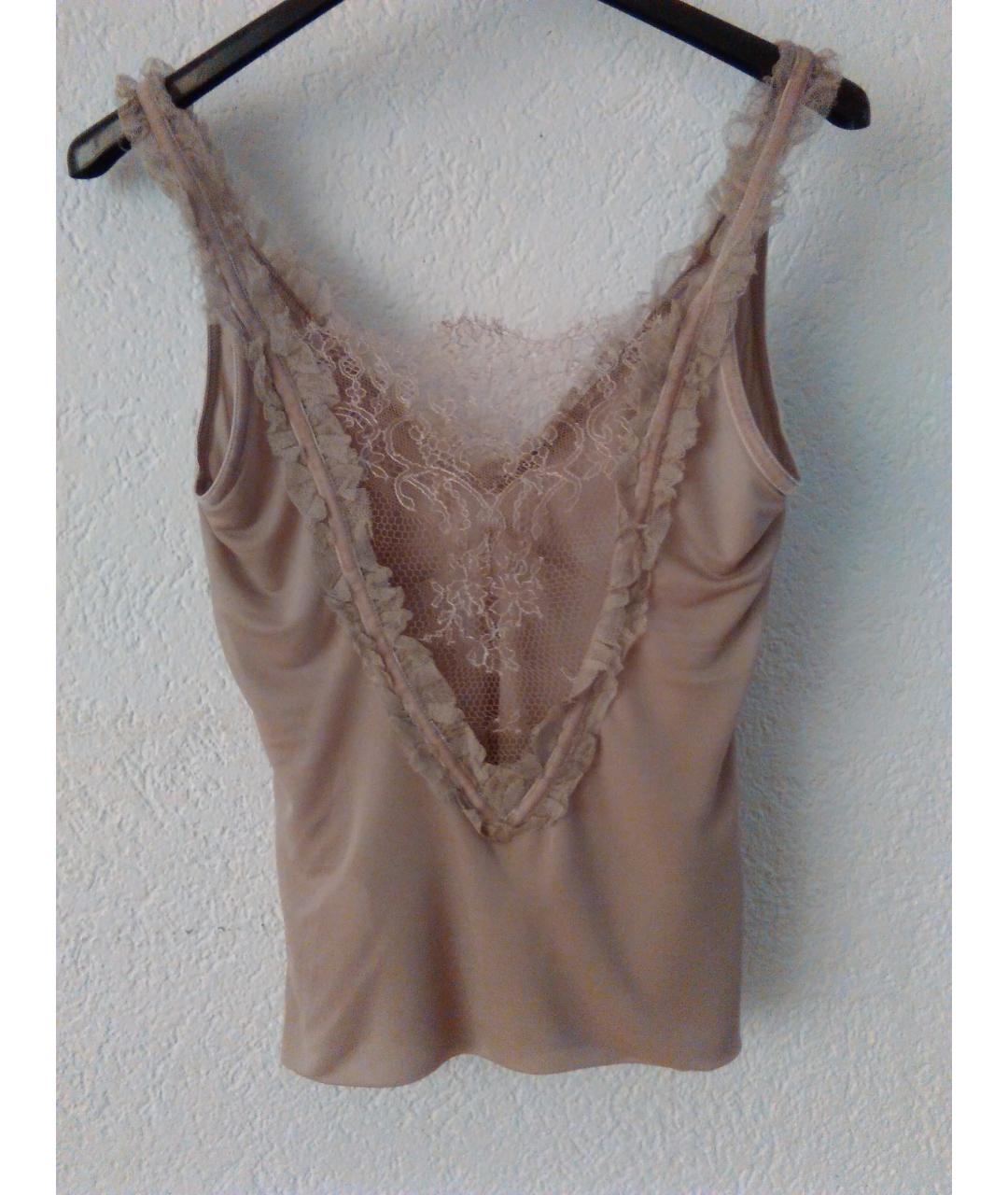 GUCCI Бежевая шелковая майка, фото 2