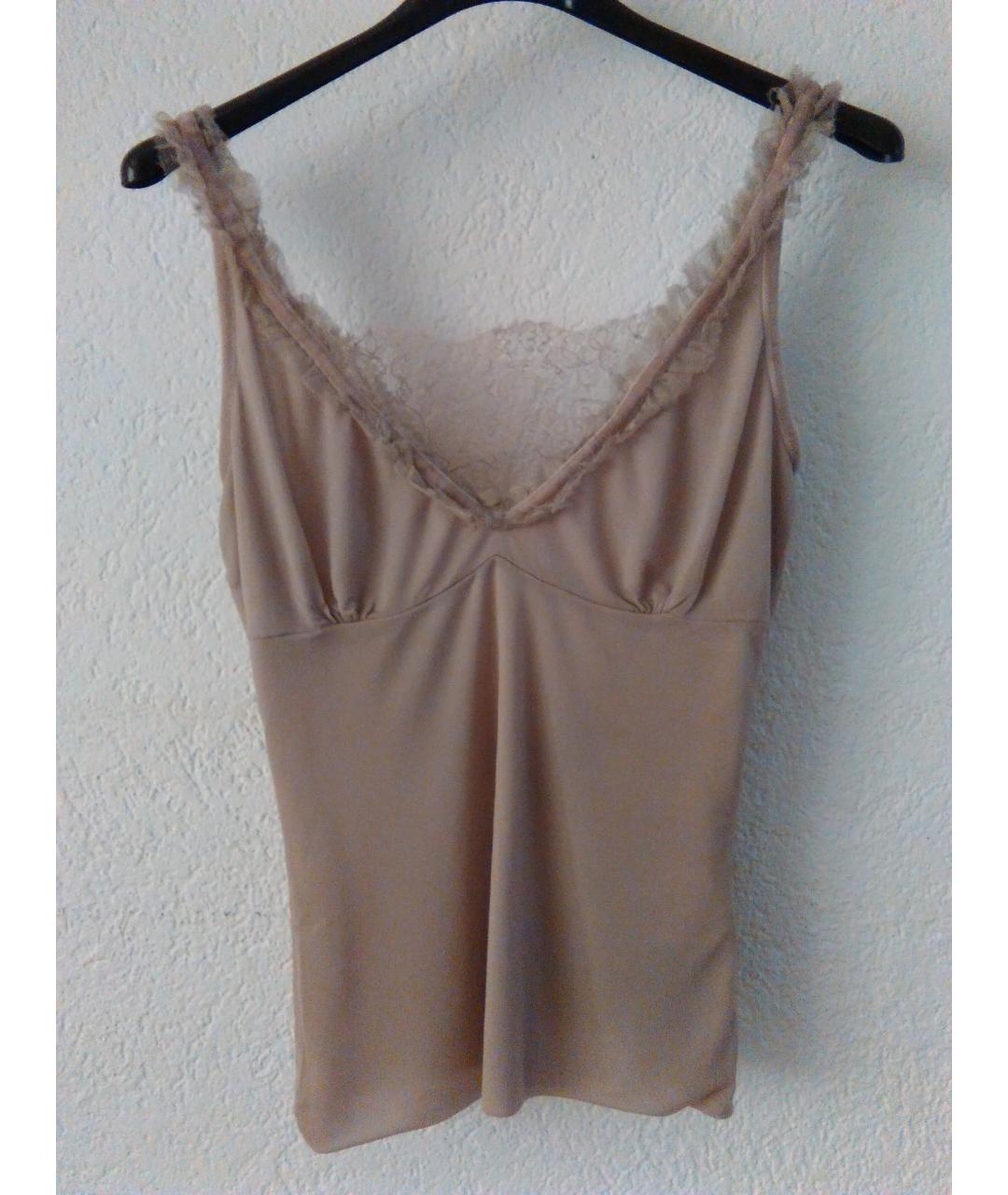 GUCCI Бежевая шелковая майка, фото 6