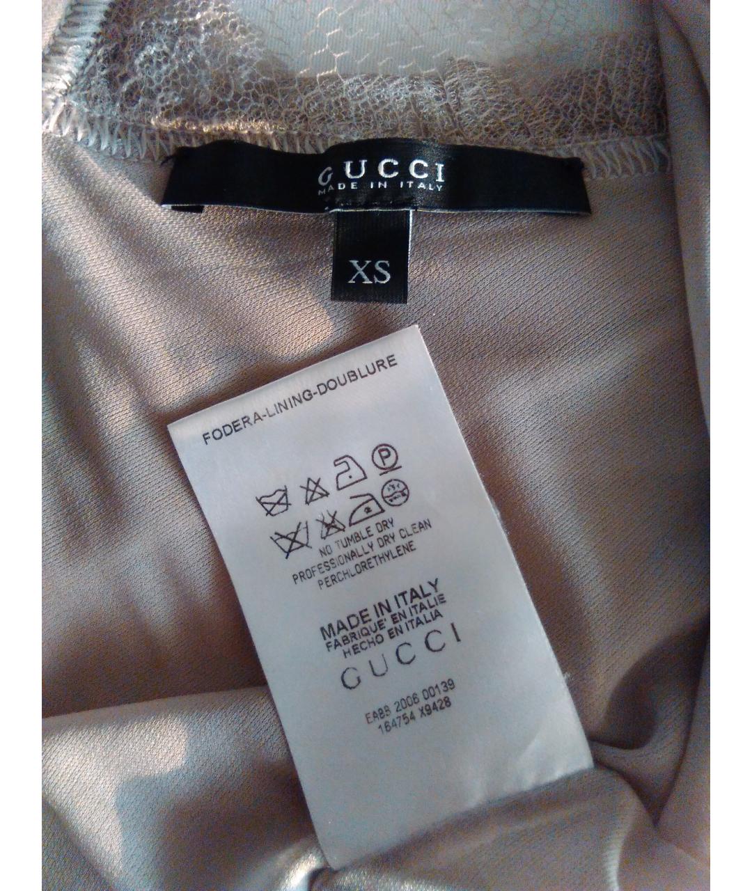 GUCCI Бежевая шелковая майка, фото 5