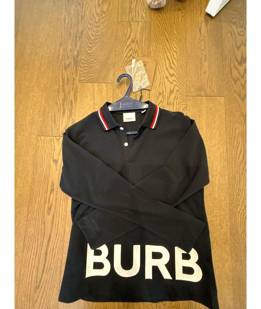 BURBERRY Черная хлопковая детская футболка, фото 7