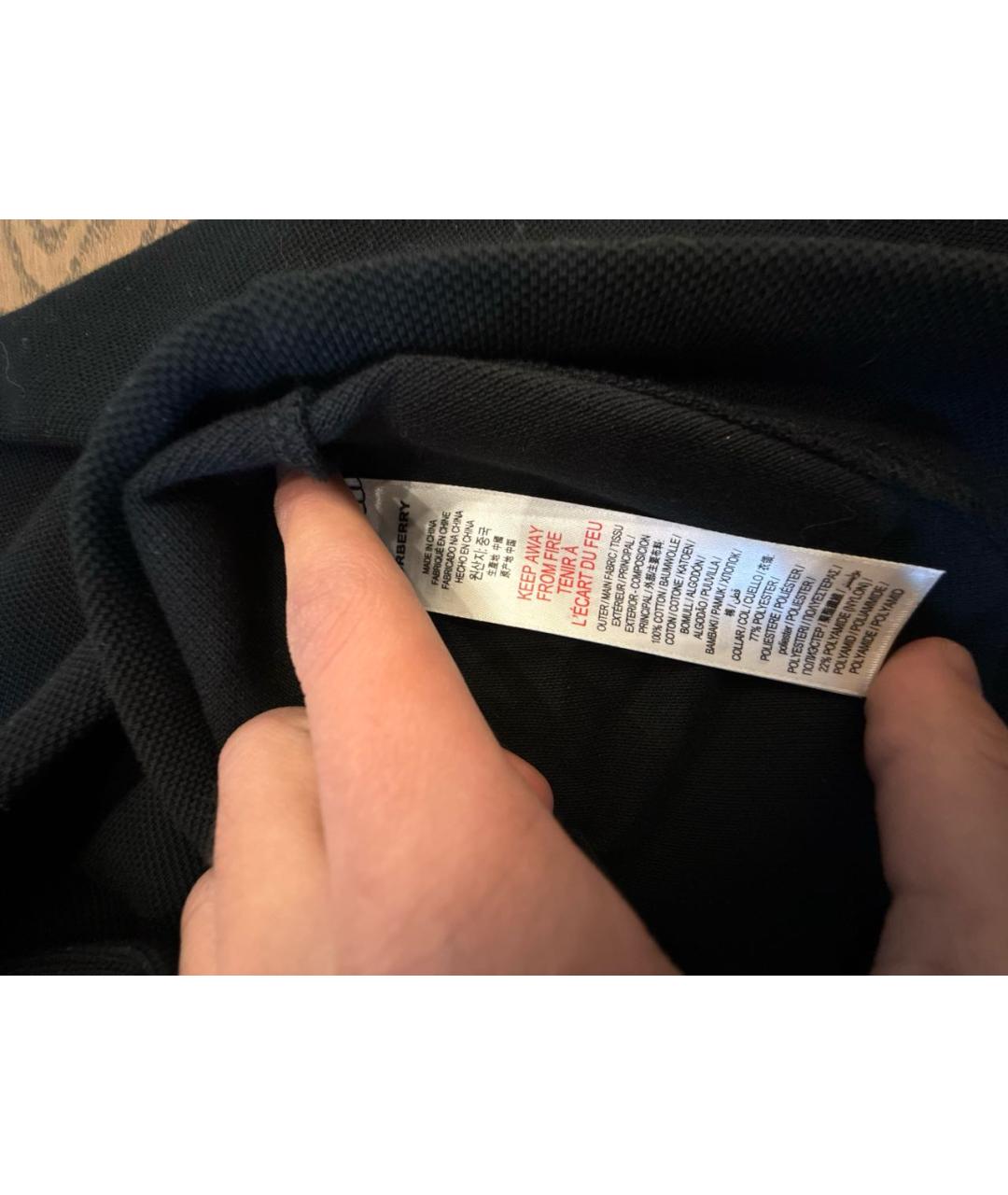 BURBERRY Черная хлопковая детская футболка, фото 6