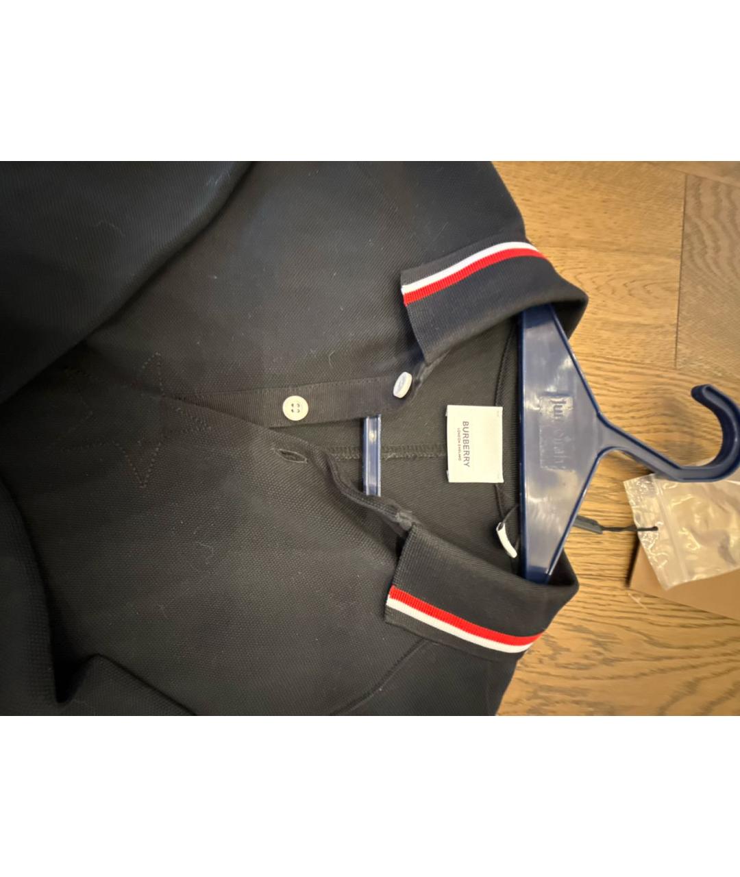 BURBERRY Черная хлопковая детская футболка, фото 2