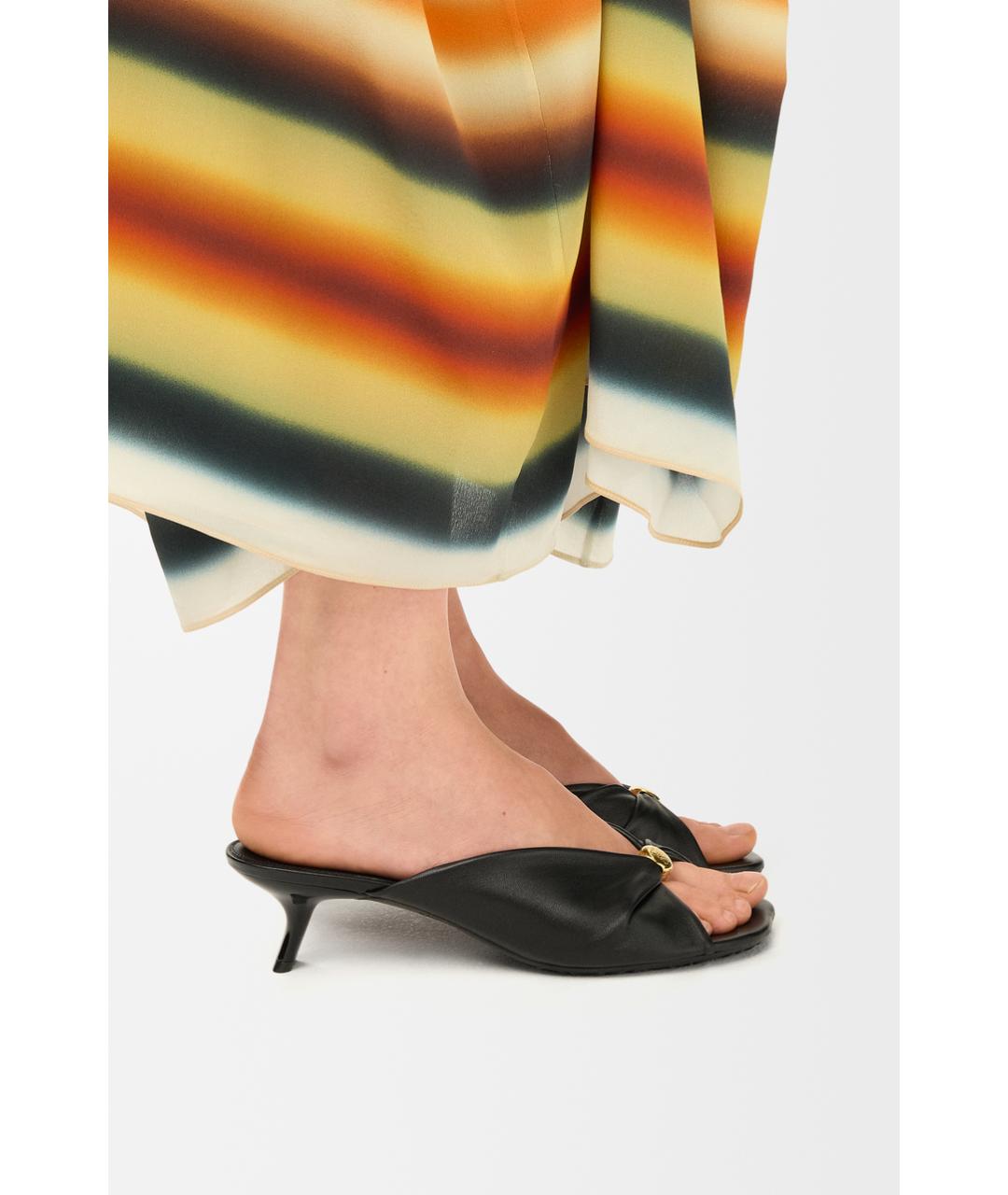 LOEWE Черные кожаные мюли, фото 3