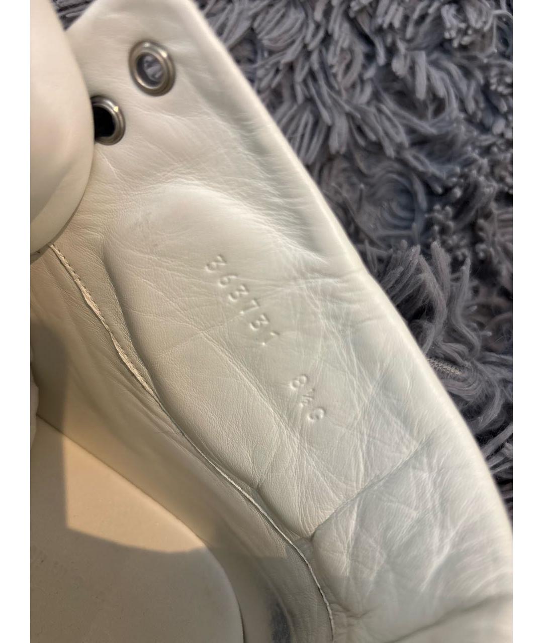 GUCCI Бордовые кожаные высокие кроссовки / кеды, фото 6