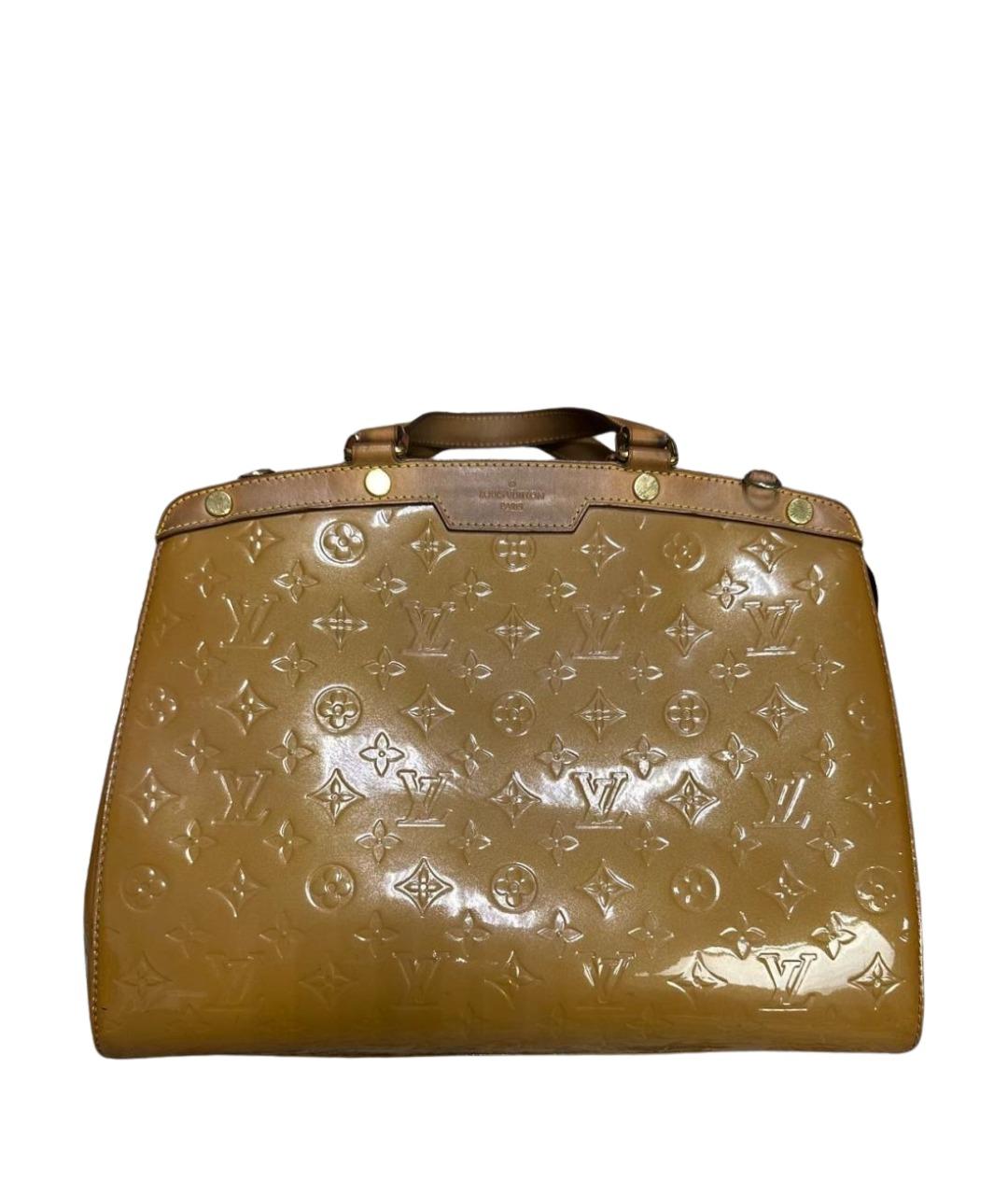 LOUIS VUITTON Коричневая сумка с короткими ручками из лакированной кожи, фото 1