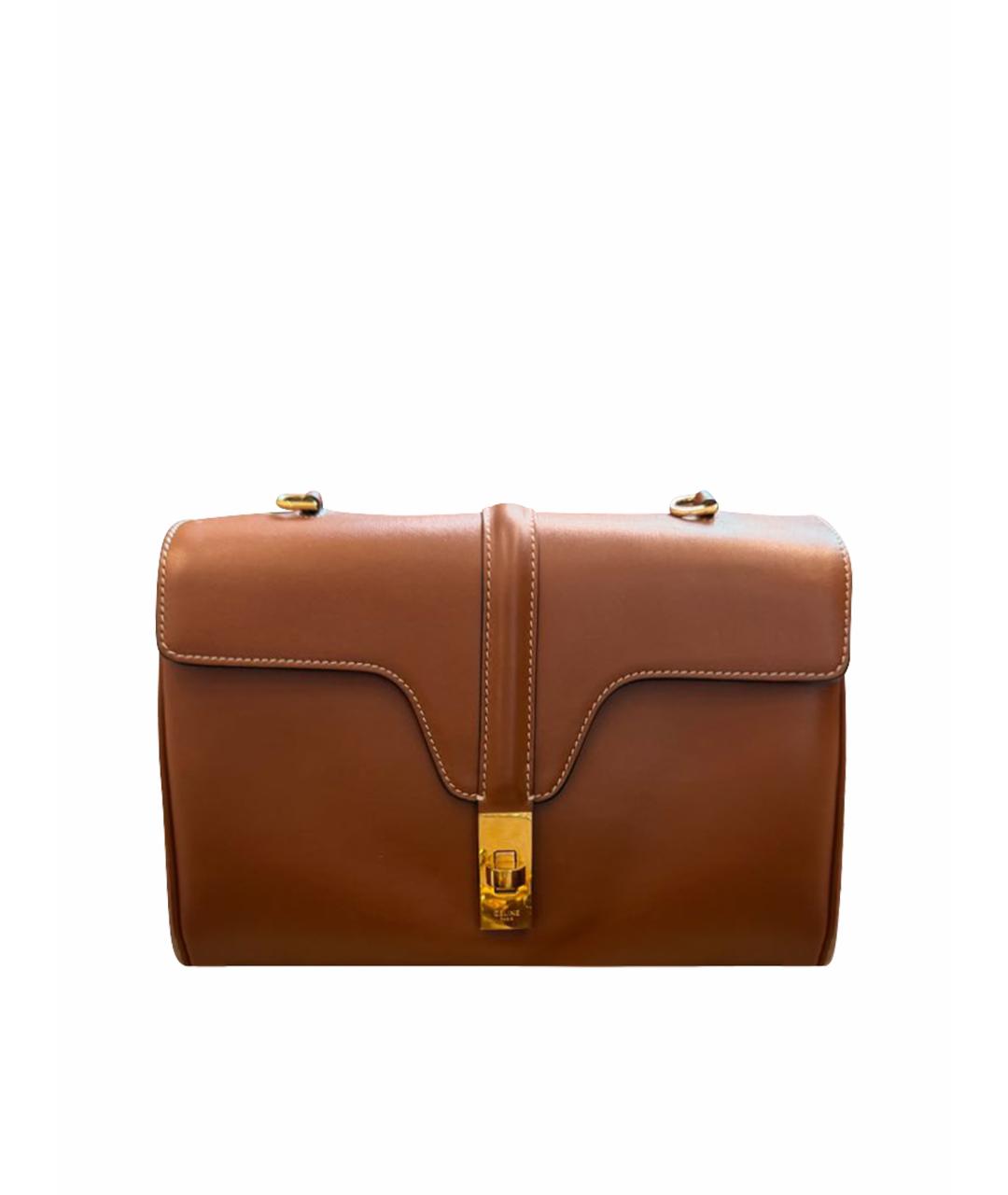 CELINE Бежевая кожаная сумка через плечо, фото 1