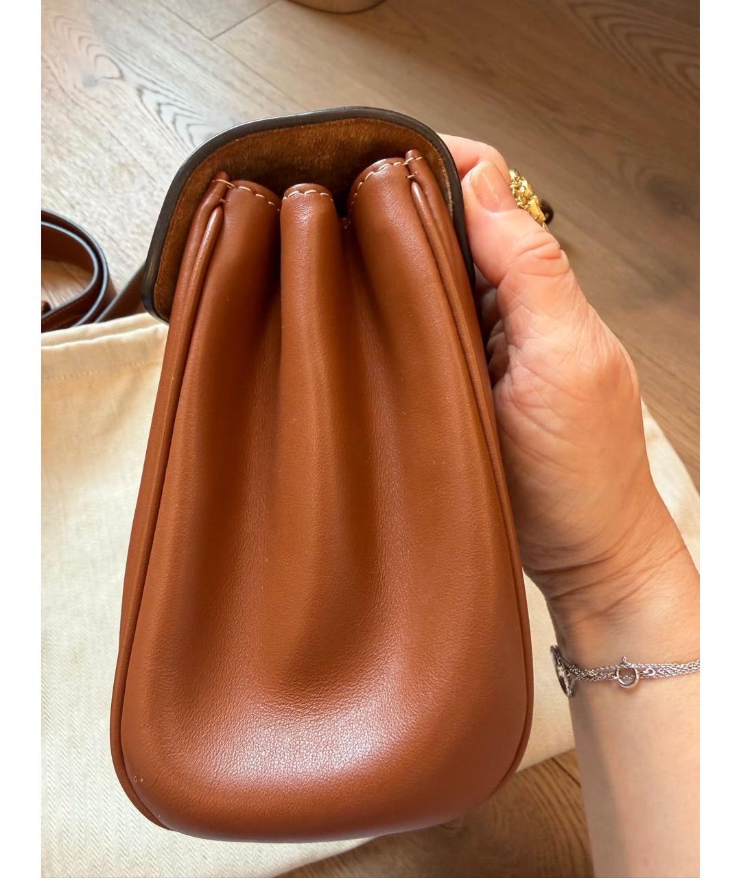 CELINE Бежевая кожаная сумка через плечо, фото 3