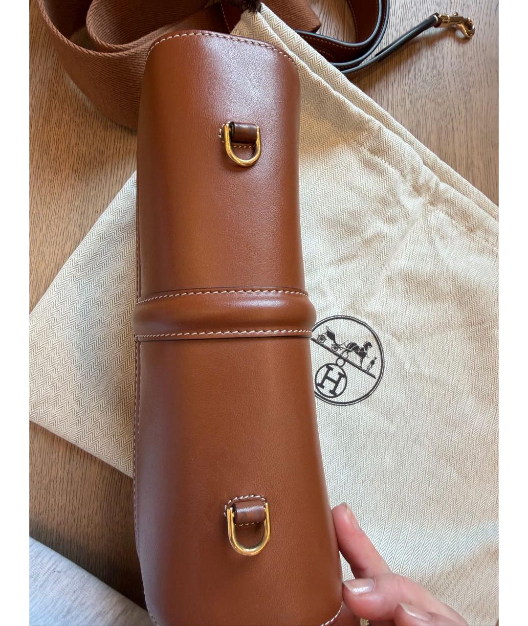 CELINE Бежевая кожаная сумка через плечо, фото 5