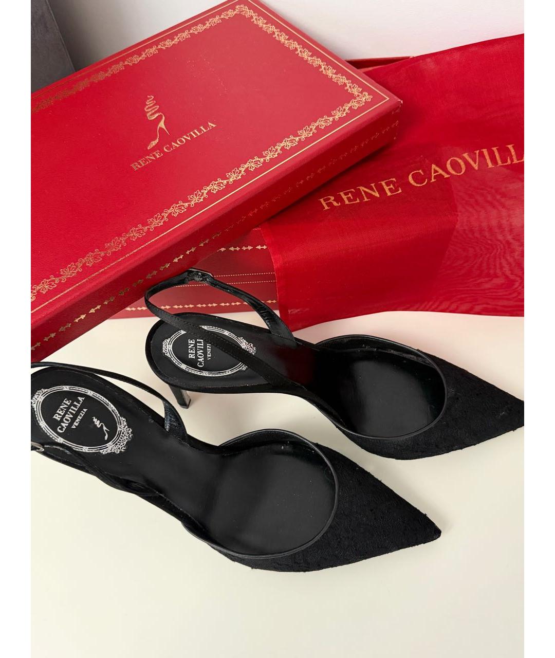 RENE CAOVILLA Черные текстильные туфли, фото 5