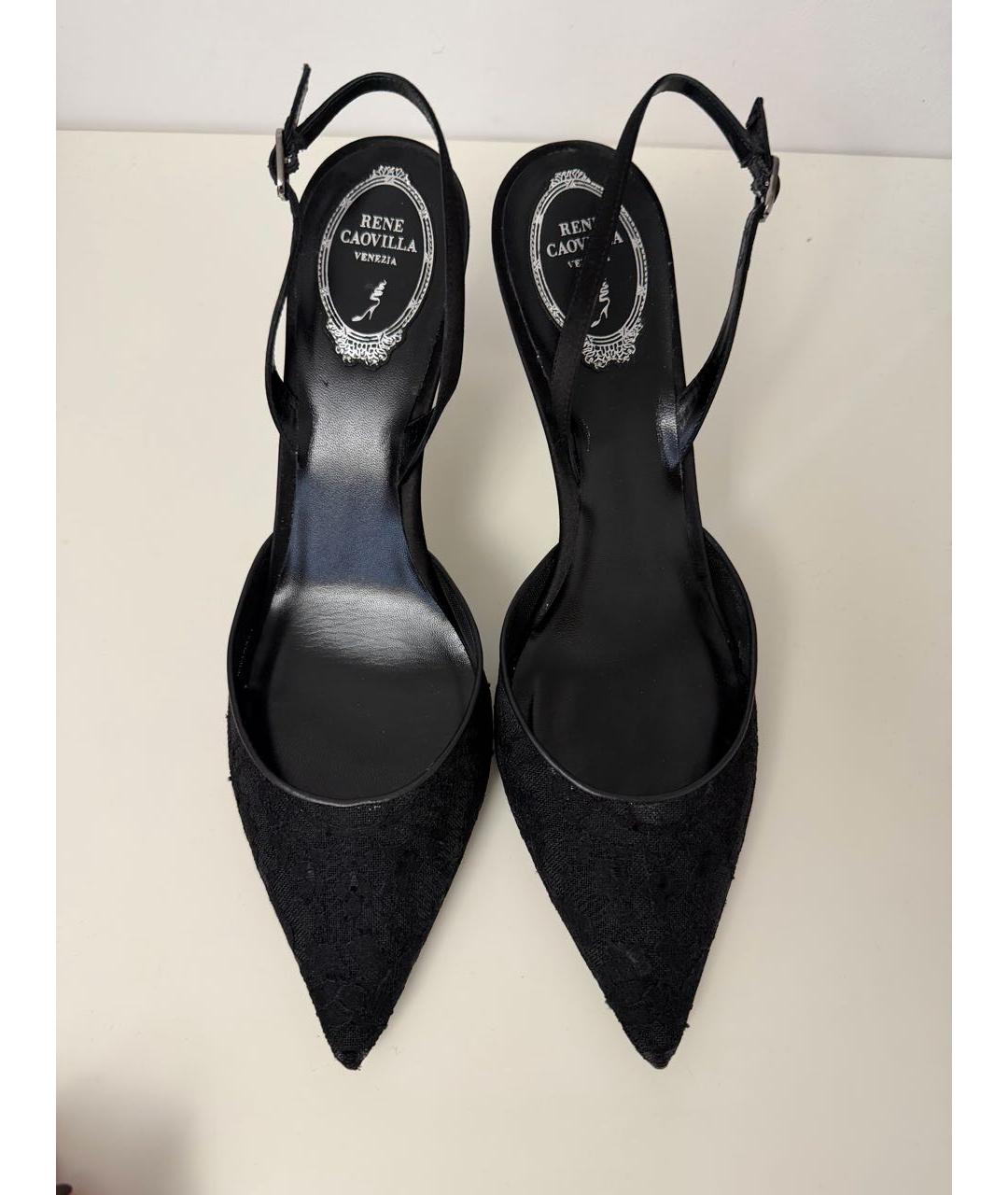 RENE CAOVILLA Черные текстильные туфли, фото 2