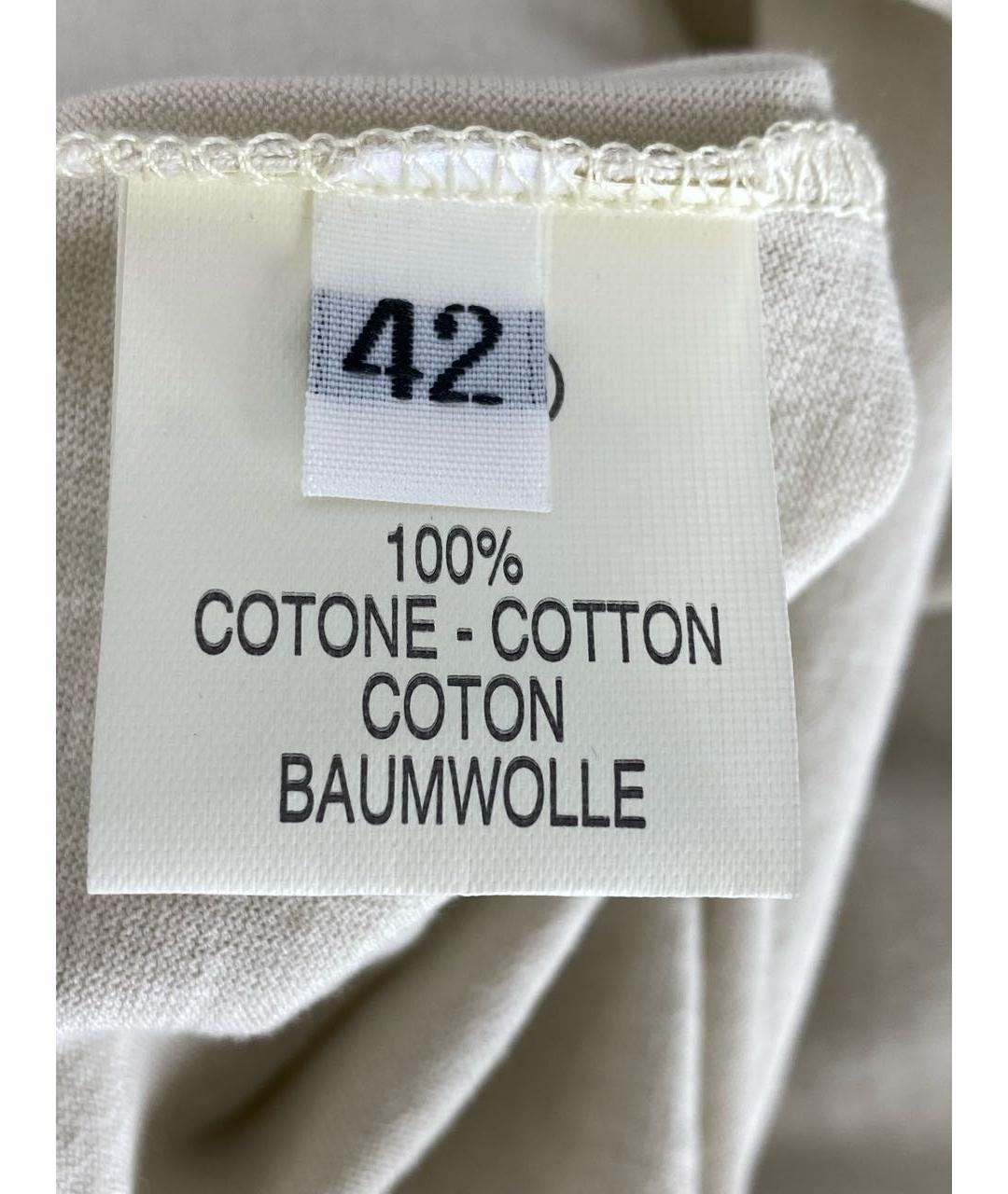 NUDE Бежевая хлопковая футболка, фото 7