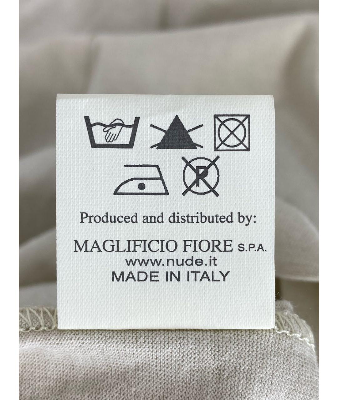 NUDE Бежевая хлопковая футболка, фото 6