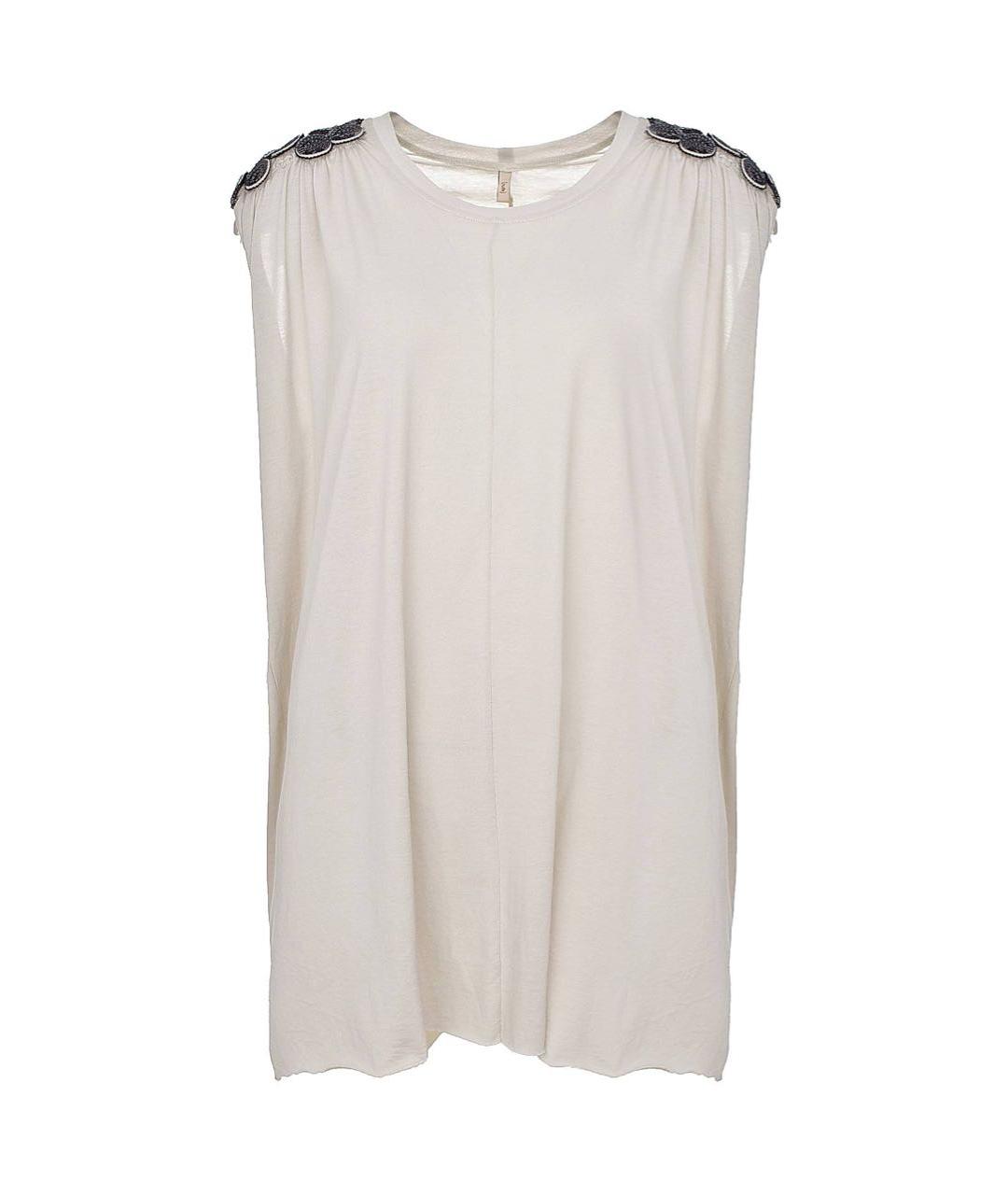 NUDE Бежевая хлопковая футболка, фото 1