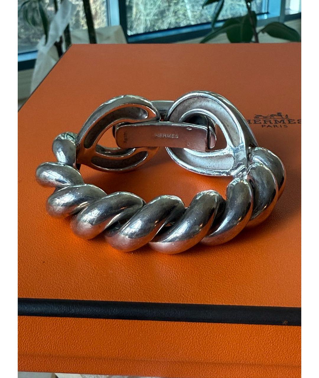 HERMES Серебрянный серебряный браслет, фото 3
