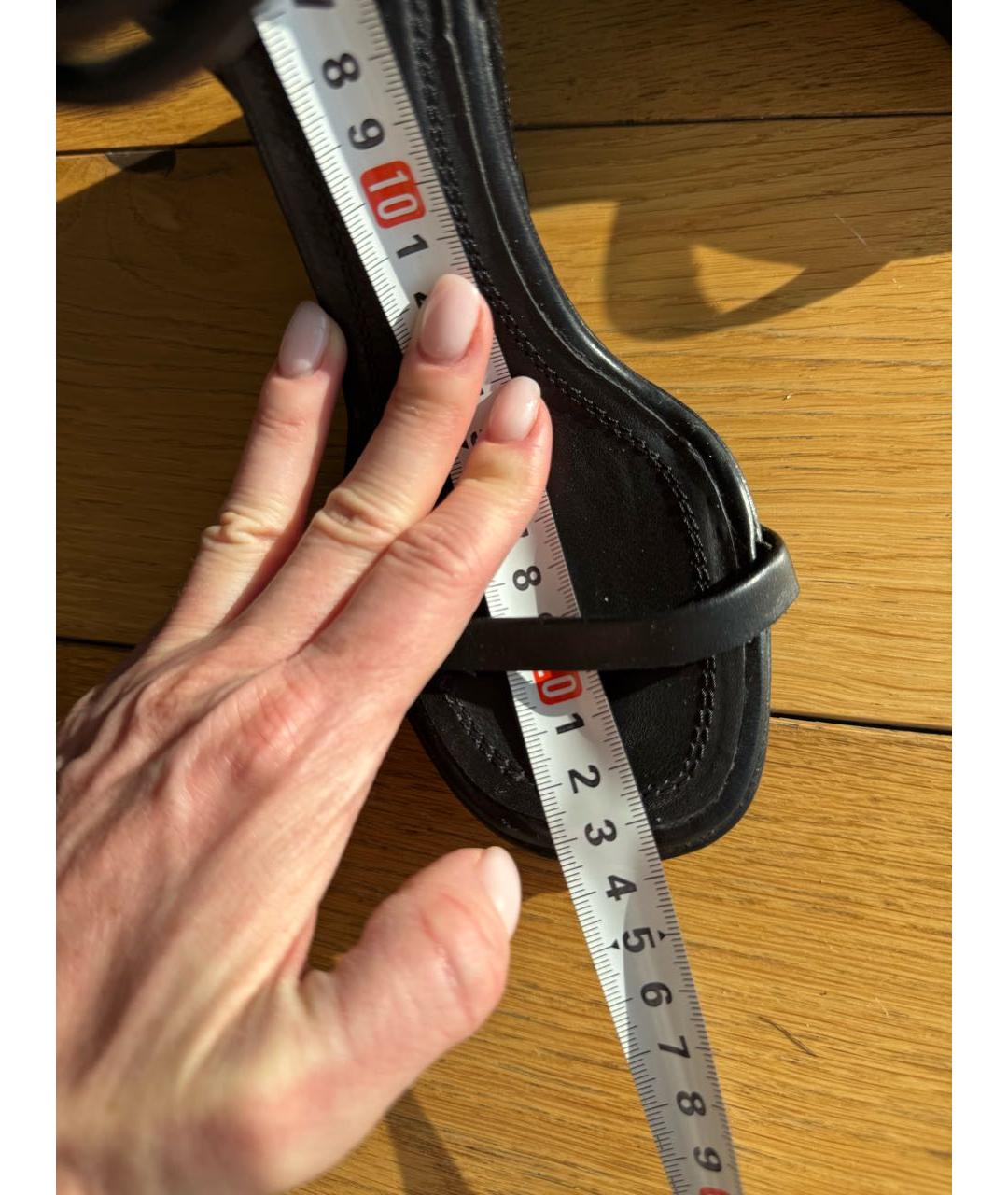 RICK OWENS Черные кожаные босоножки, фото 8