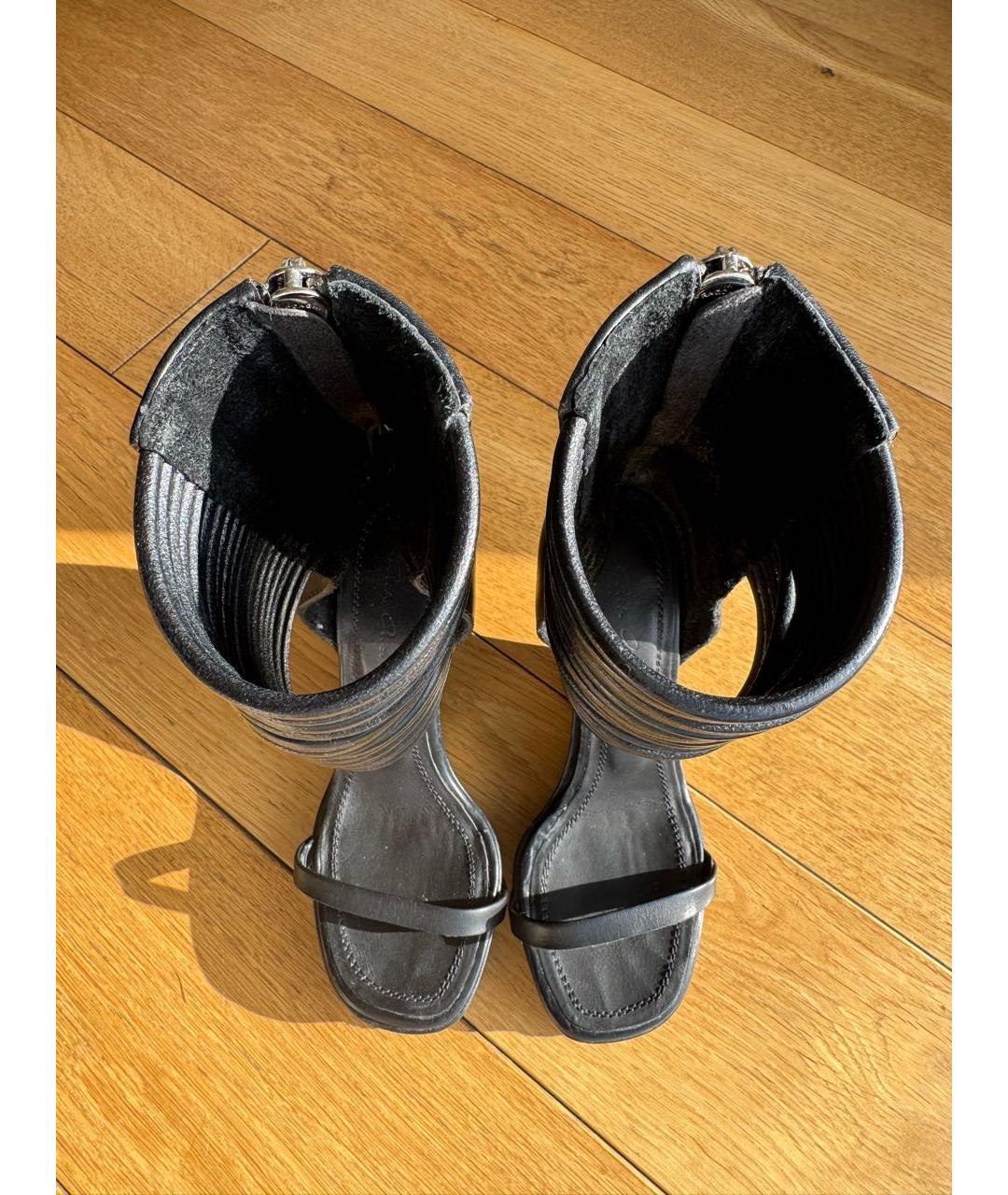 RICK OWENS Черные кожаные босоножки, фото 3