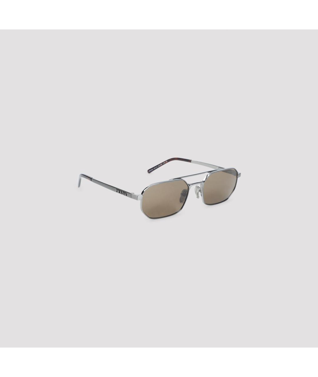 PRADA Коричневые металлические солнцезащитные очки, фото 2