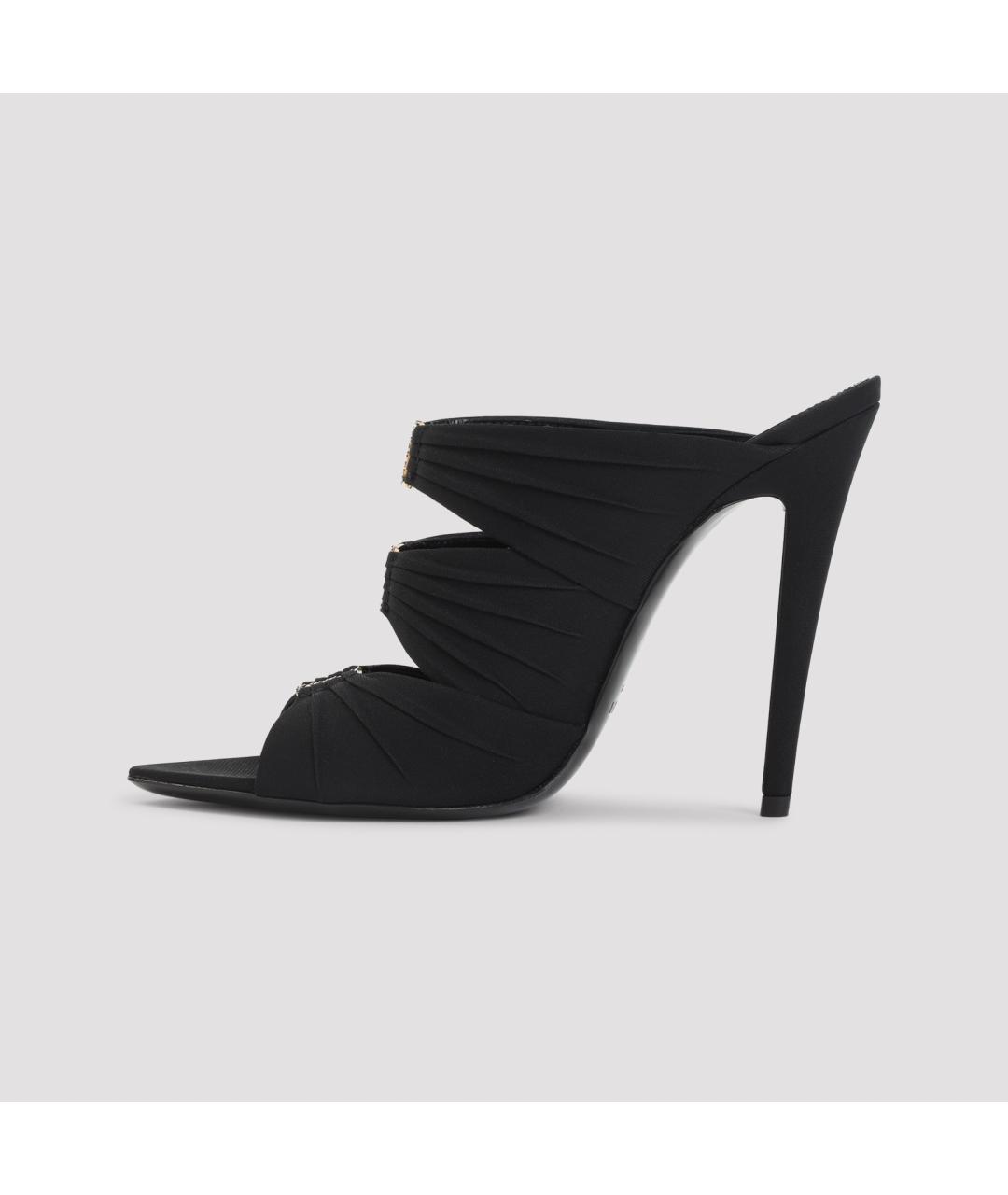 SAINT LAURENT Черные синтетические босоножки, фото 4