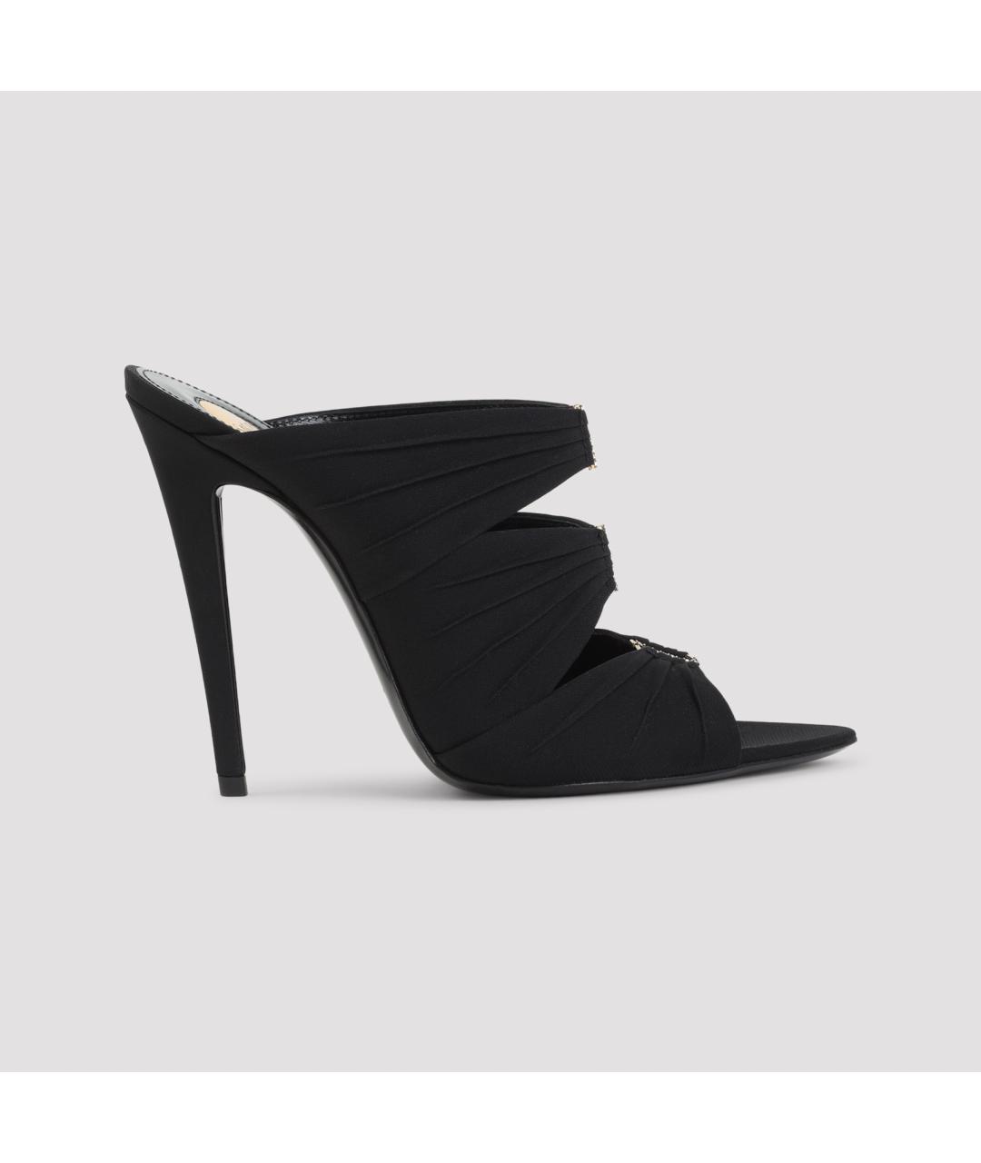 SAINT LAURENT Черные синтетические босоножки, фото 3