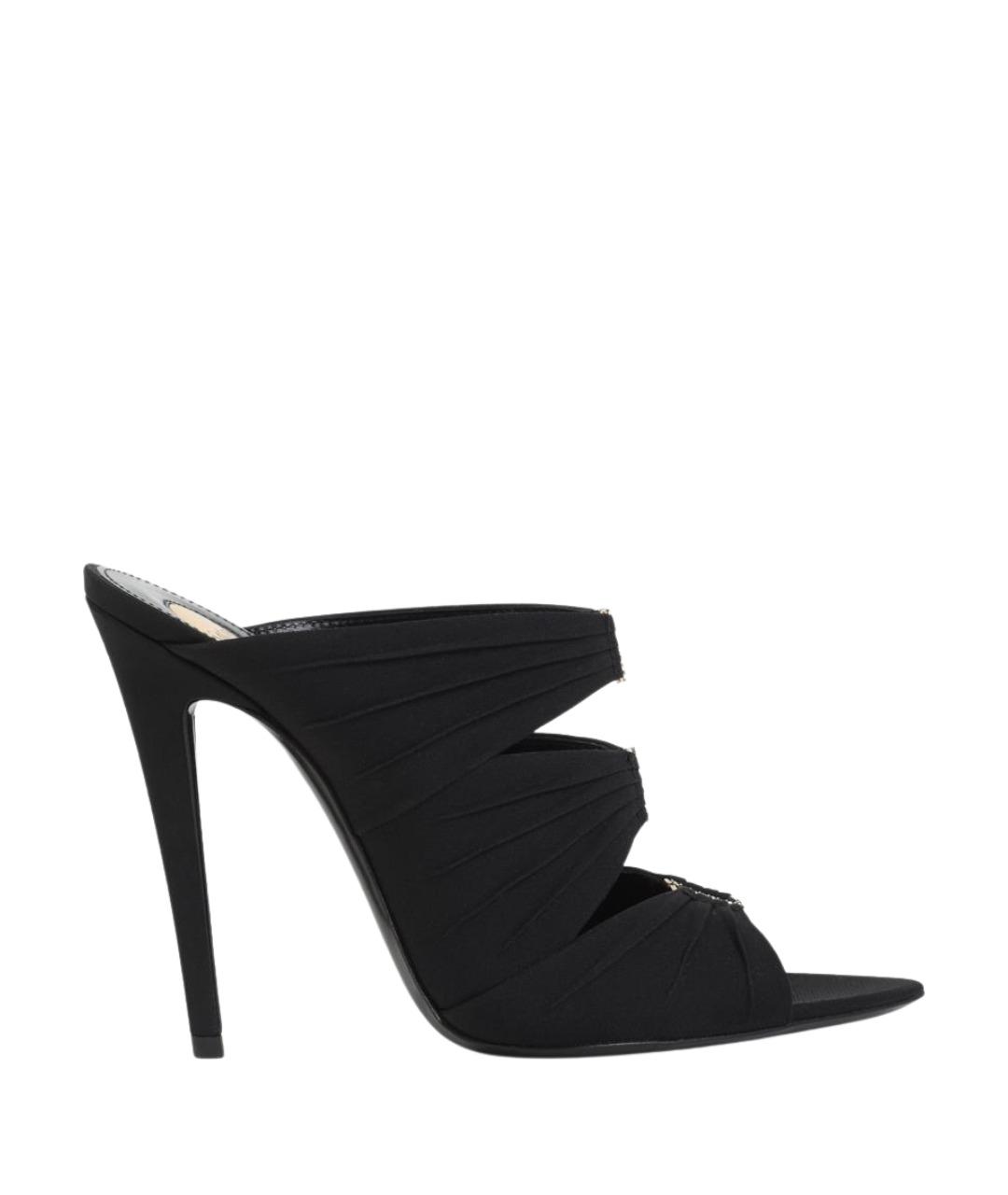 SAINT LAURENT Черные синтетические босоножки, фото 1