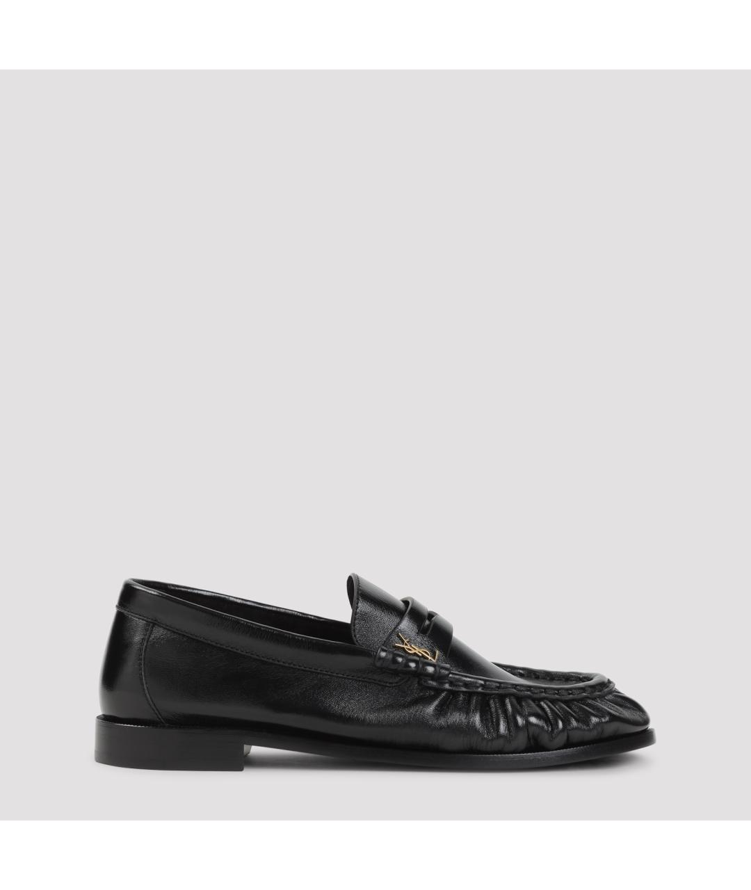 SAINT LAURENT Черные кожаные лоферы, фото 2