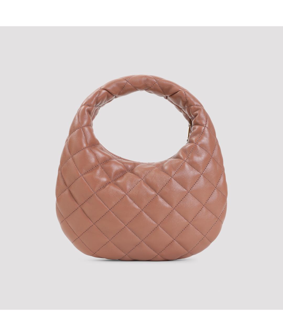 SAINT LAURENT Коралловая кожаная сумка с короткими ручками, фото 2