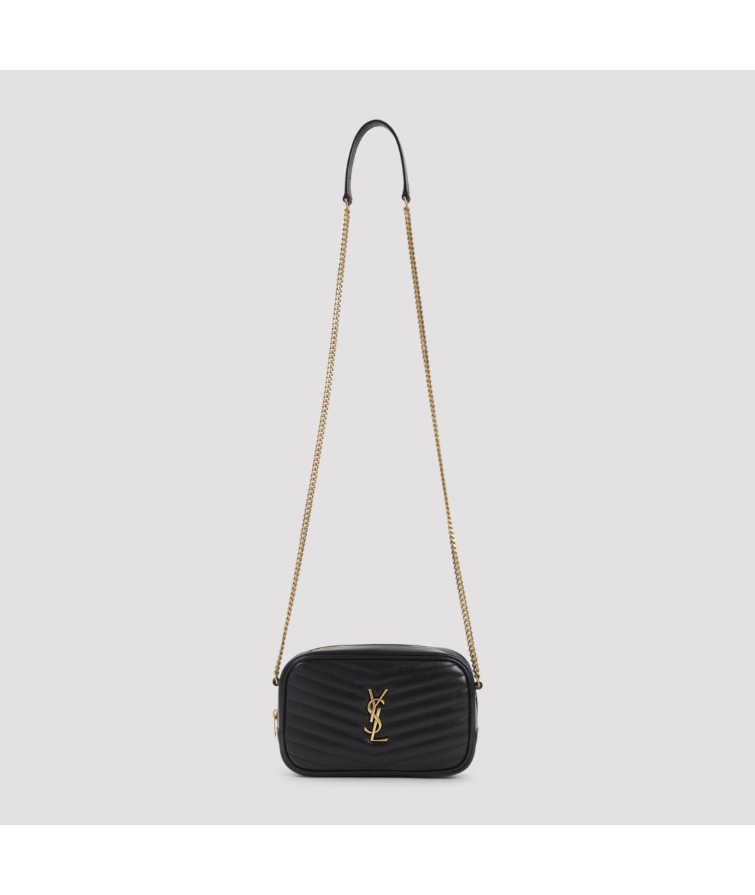 SAINT LAURENT Черная кожаная сумка через плечо, фото 2