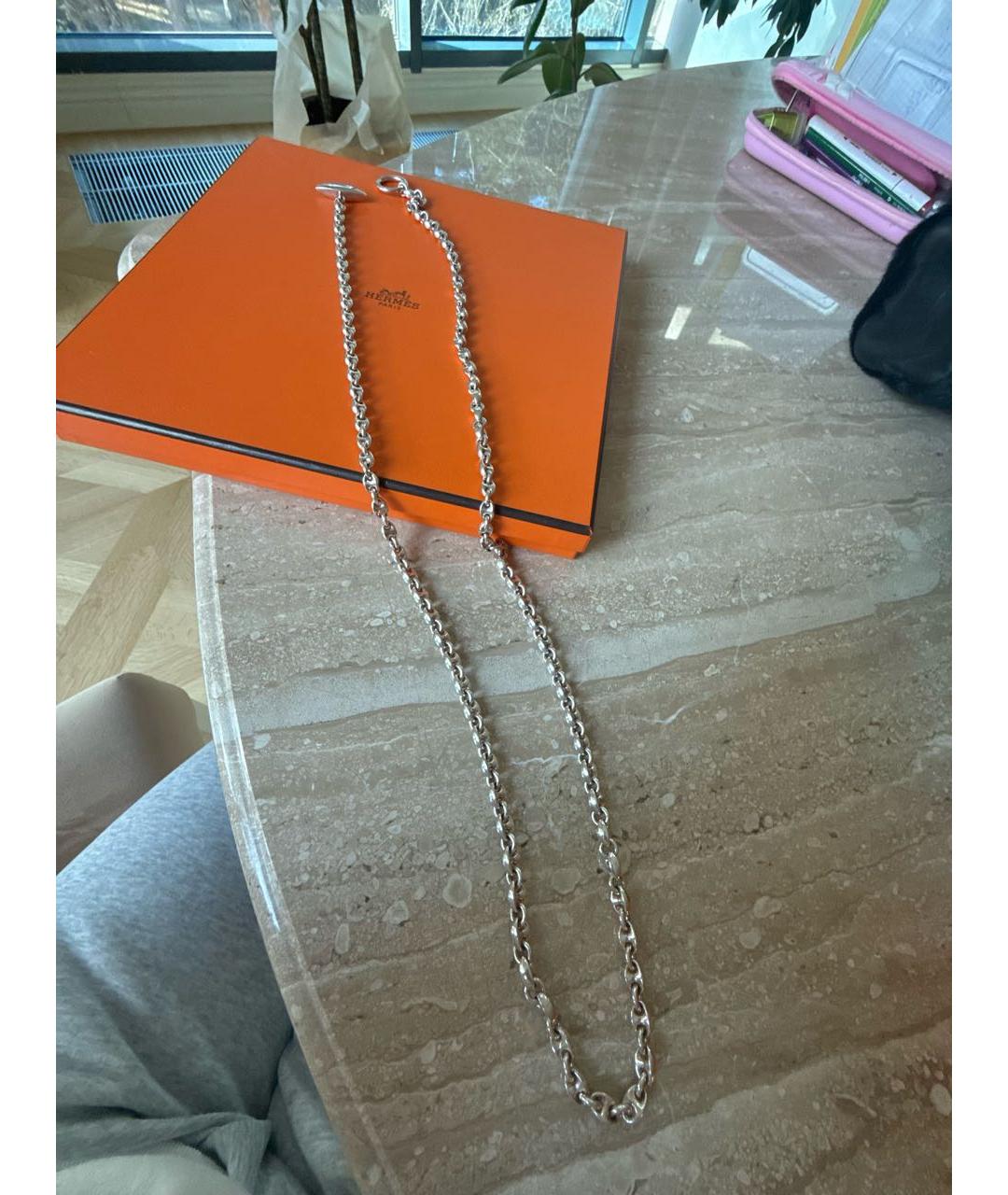 HERMES Серебряное серебряное колье, фото 2