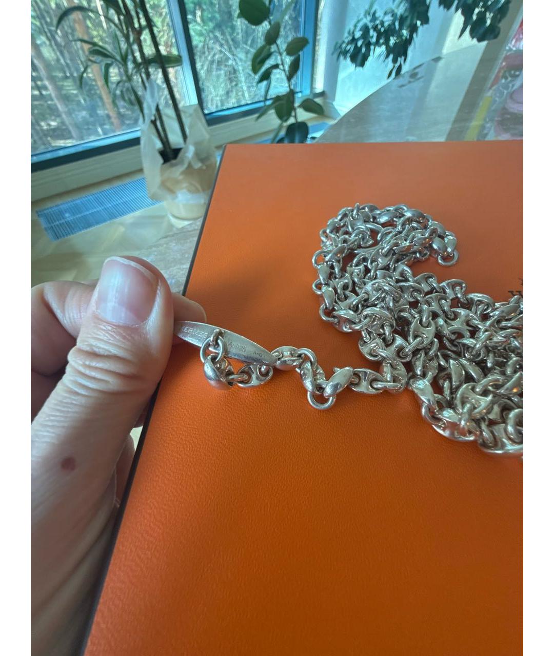 HERMES Серебряное серебряное колье, фото 3