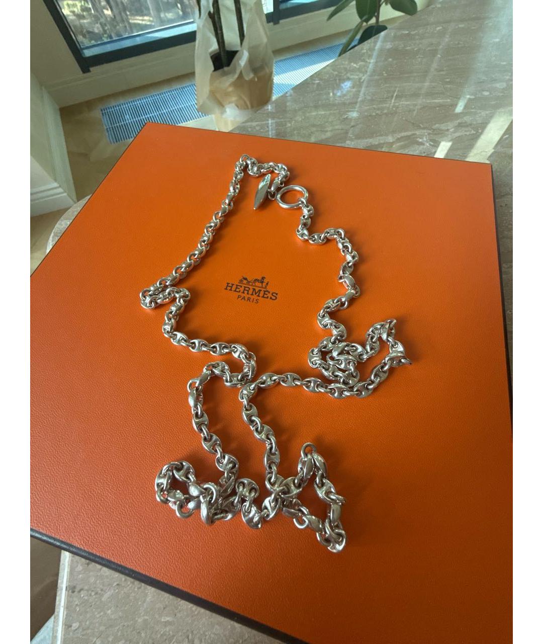 HERMES Серебряное серебряное колье, фото 5