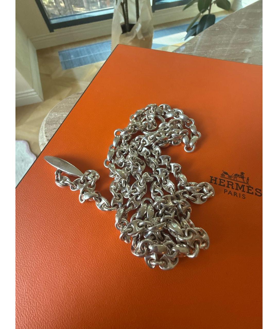 HERMES Серебряное серебряное колье, фото 4