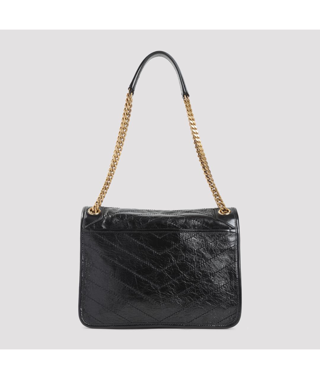 SAINT LAURENT Черная кожаная сумка через плечо, фото 4