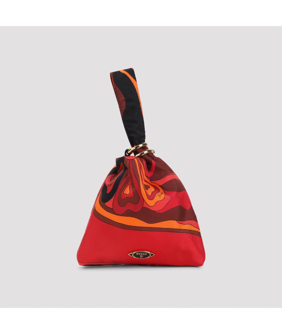 PUCCI Оранжевая шелковая сумка с короткими ручками, фото 3
